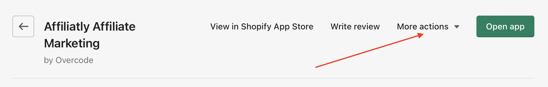 Affiliatly options inside Shopify